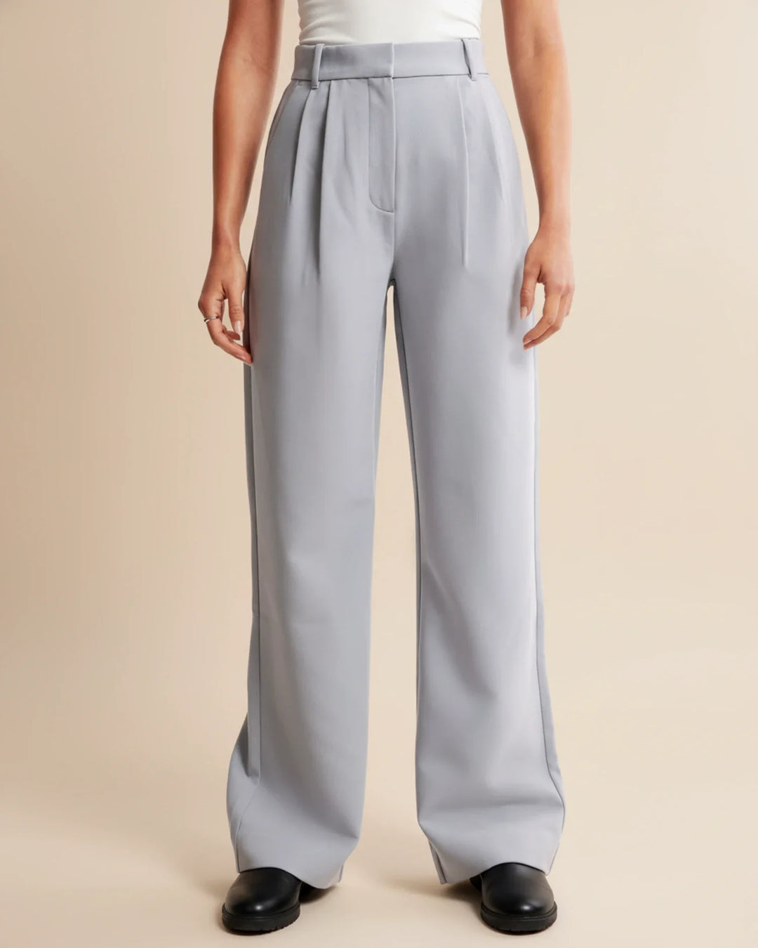 Zara | High Waist Pleated Leg Trousers with Tailored Fit