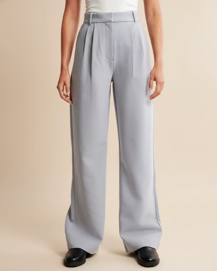 Zara | High Waist Pleated Leg Trousers with Tailored Fit