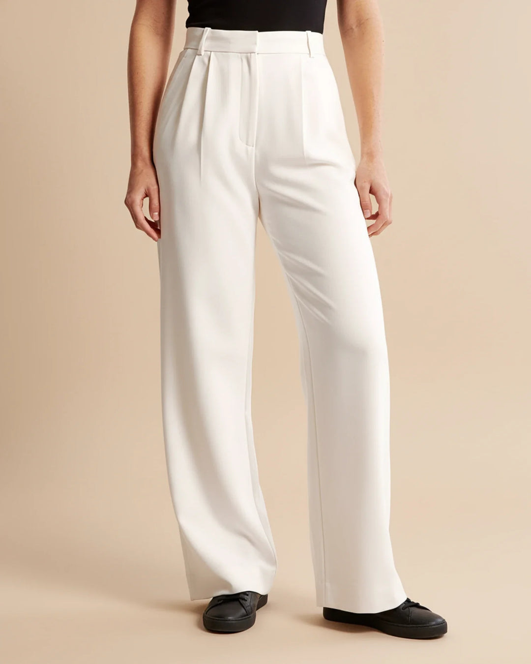 Zara | High Waist Pleated Leg Trousers with Tailored Fit