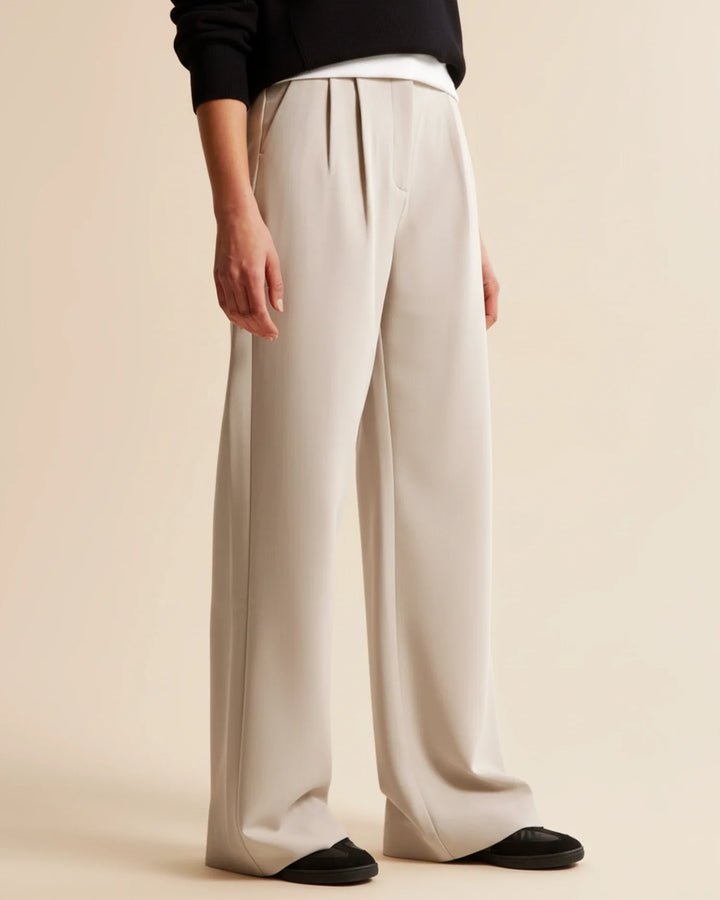 Zara | High Waist Pleated Leg Trousers with Tailored Fit