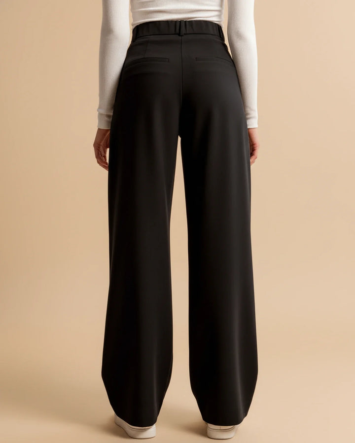Zara | High Waist Pleated Leg Trousers with Tailored Fit