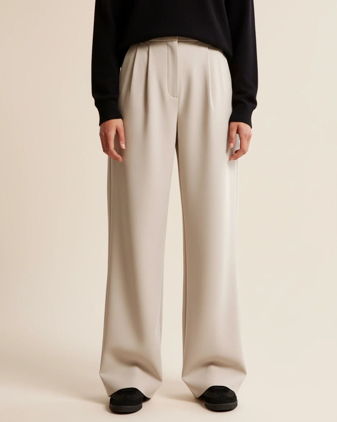 Zara | High Waist Pleated Leg Trousers with Tailored Fit